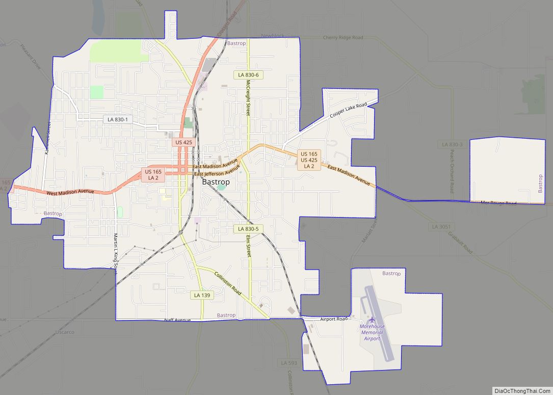 Map of Bastrop city