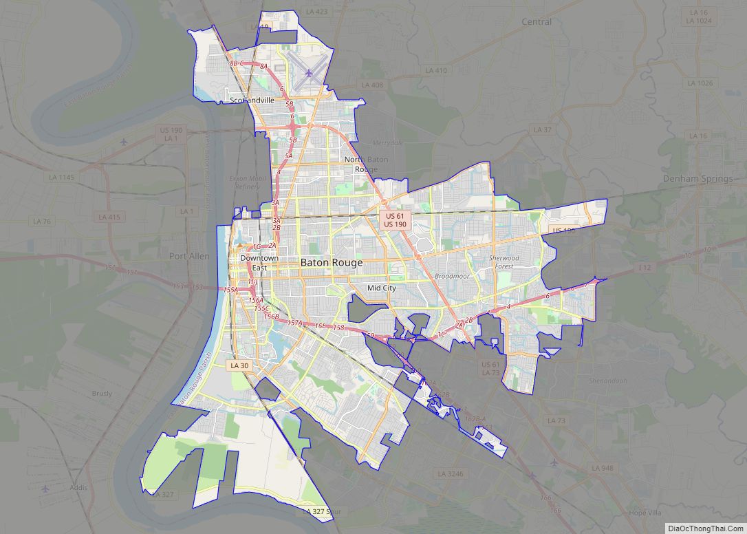 Map of Baton Rouge city