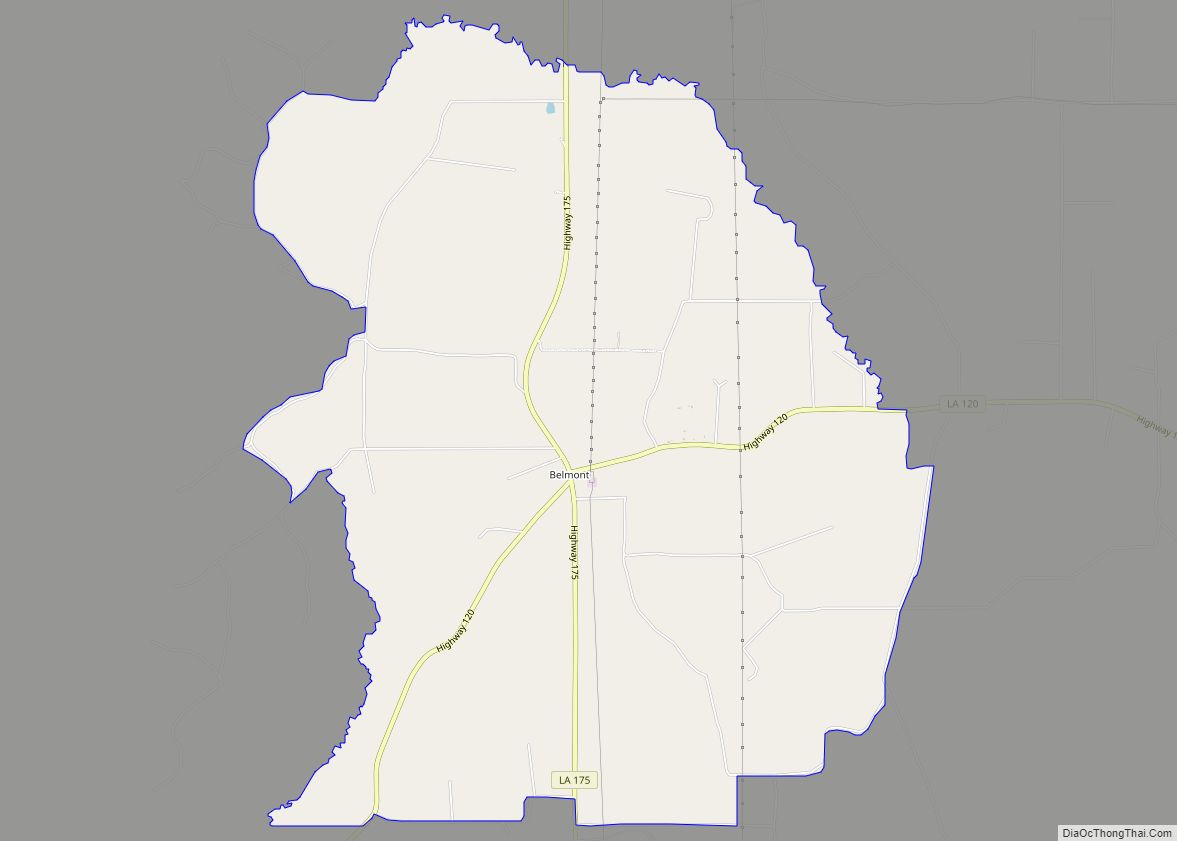 Map of Belmont CDP, Louisiana