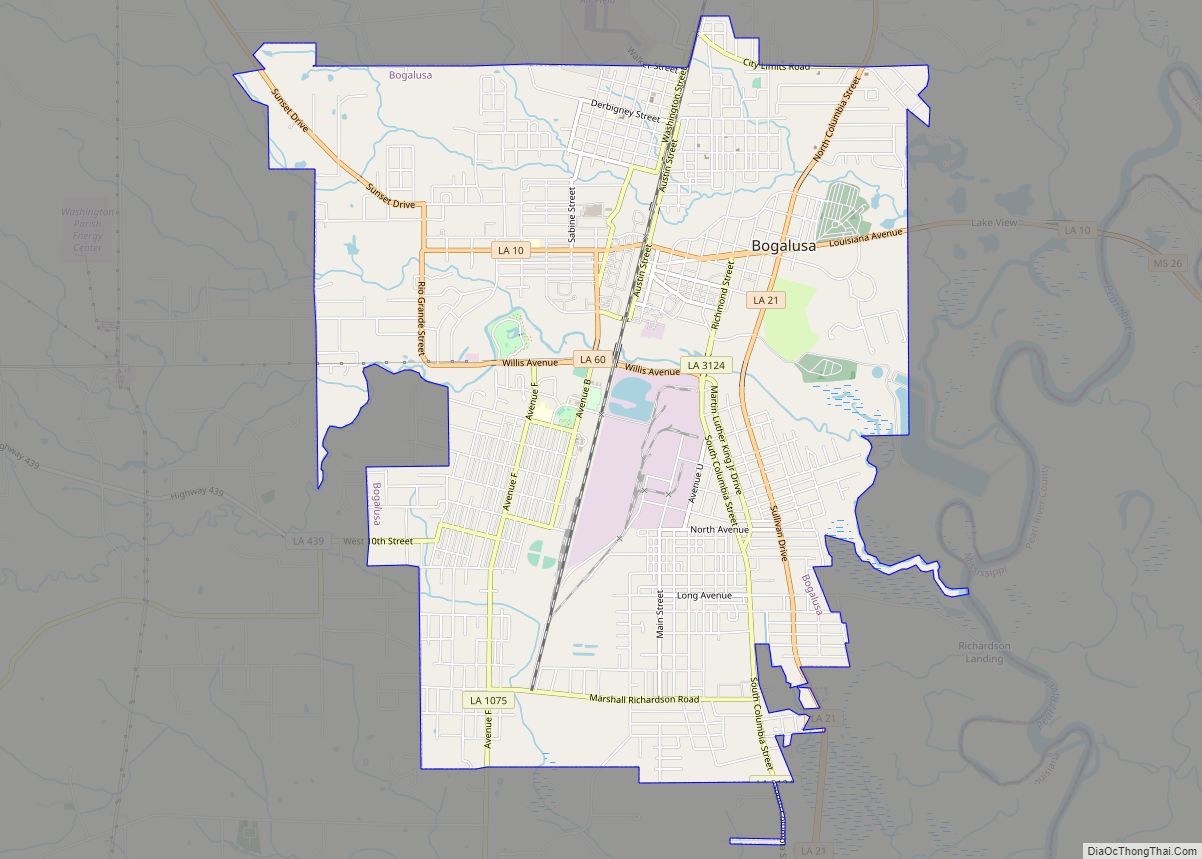 Map of Bogalusa city