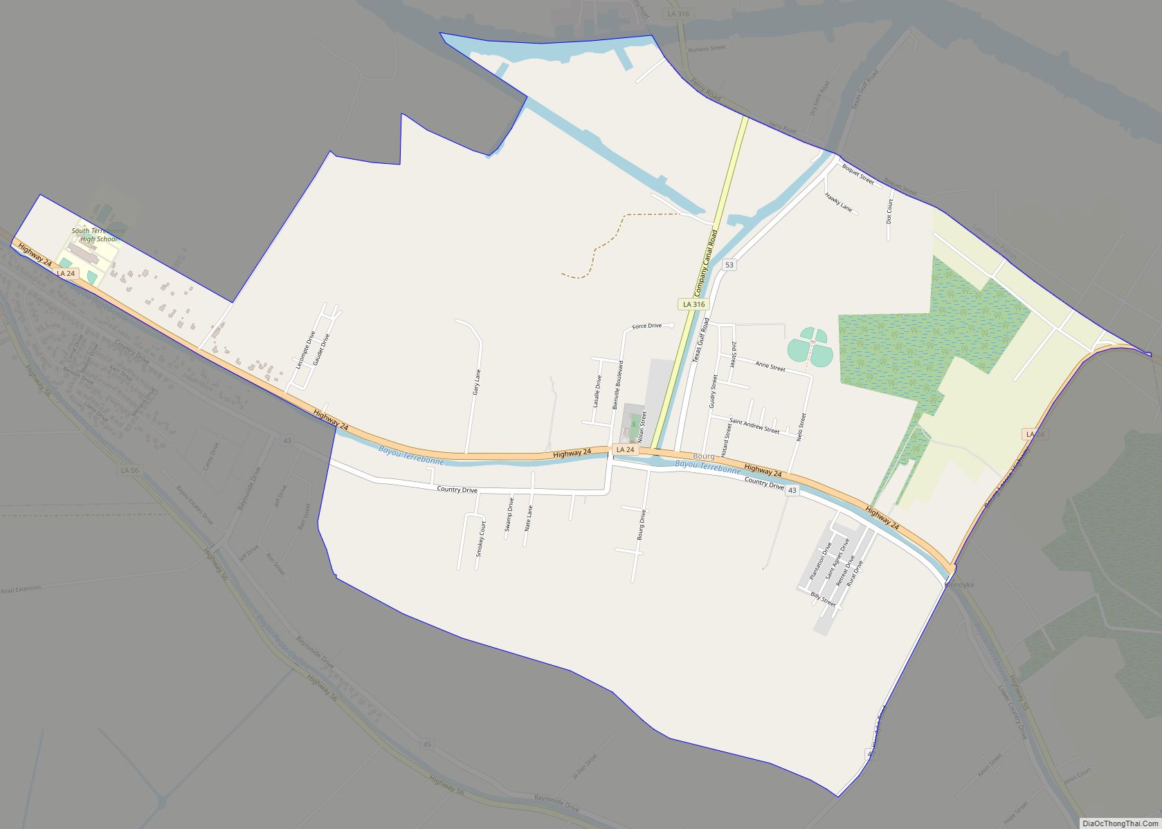 Map of Bourg CDP