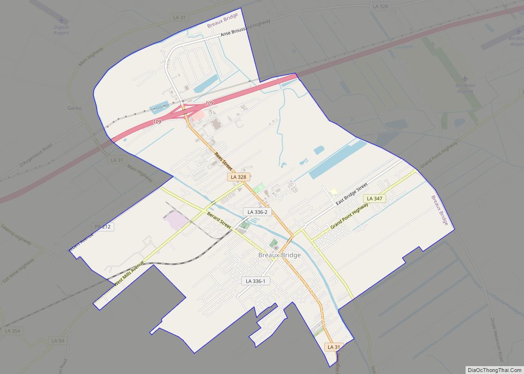 Map of Breaux Bridge city