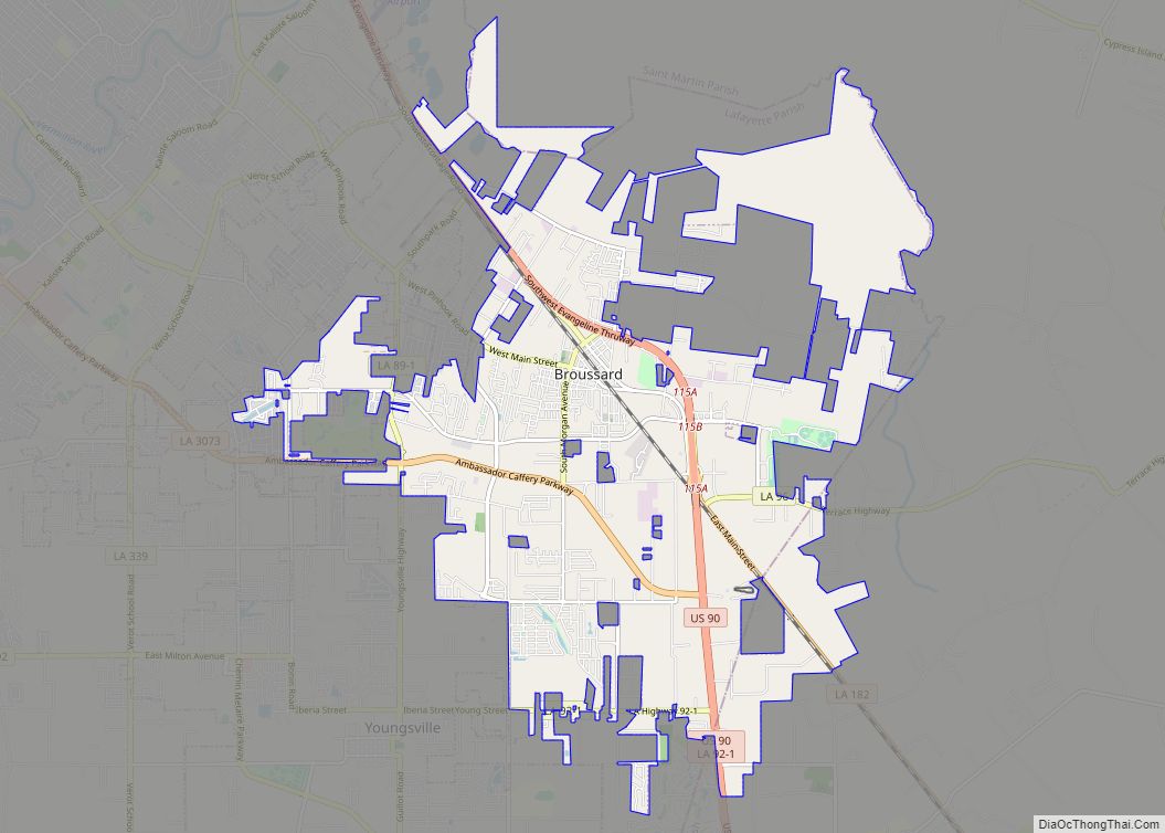 Map of Broussard city