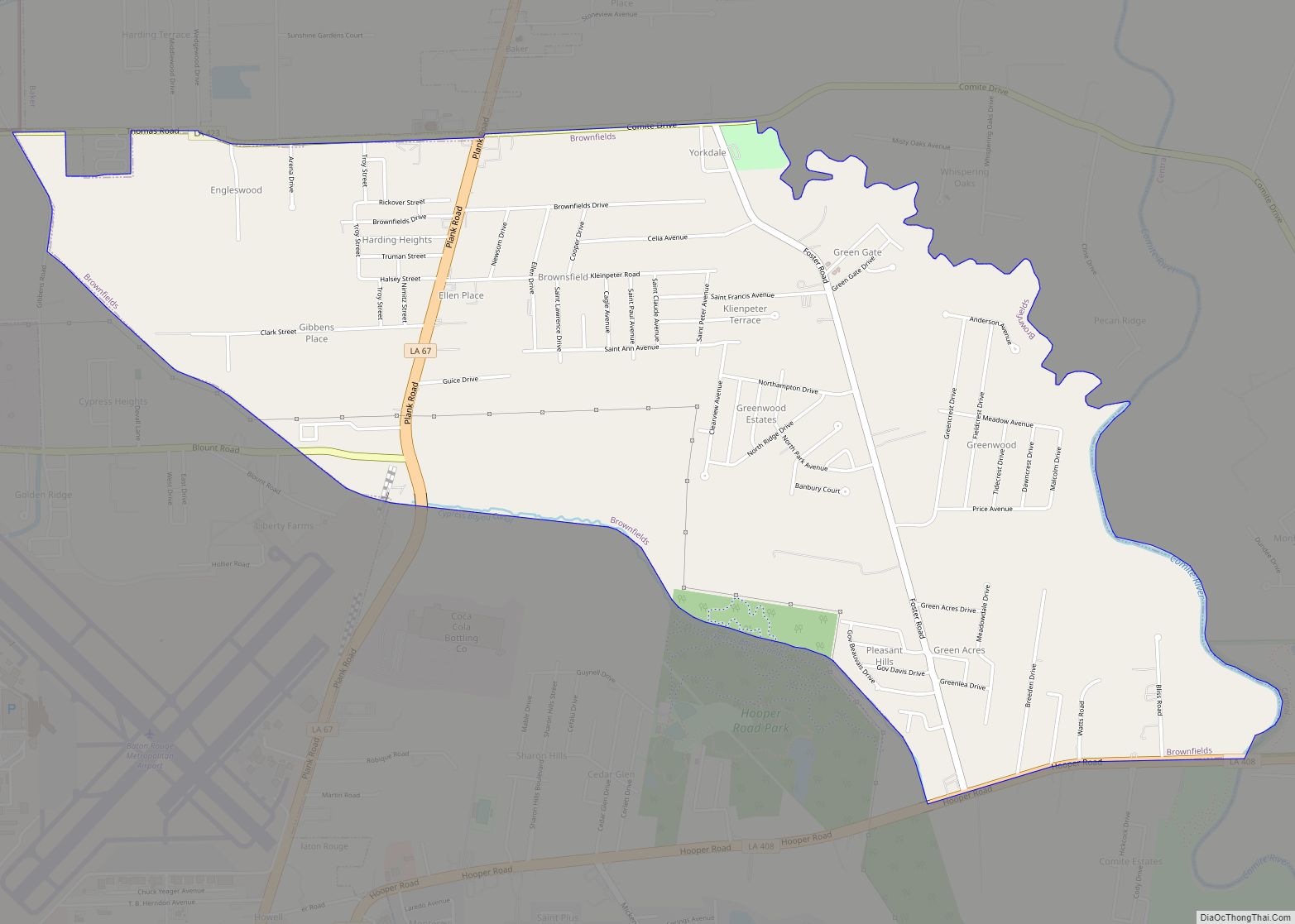 Map of Brownfields CDP