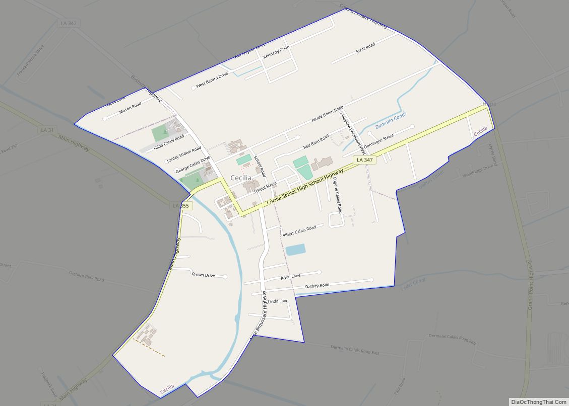 Map of Cecilia CDP, Louisiana