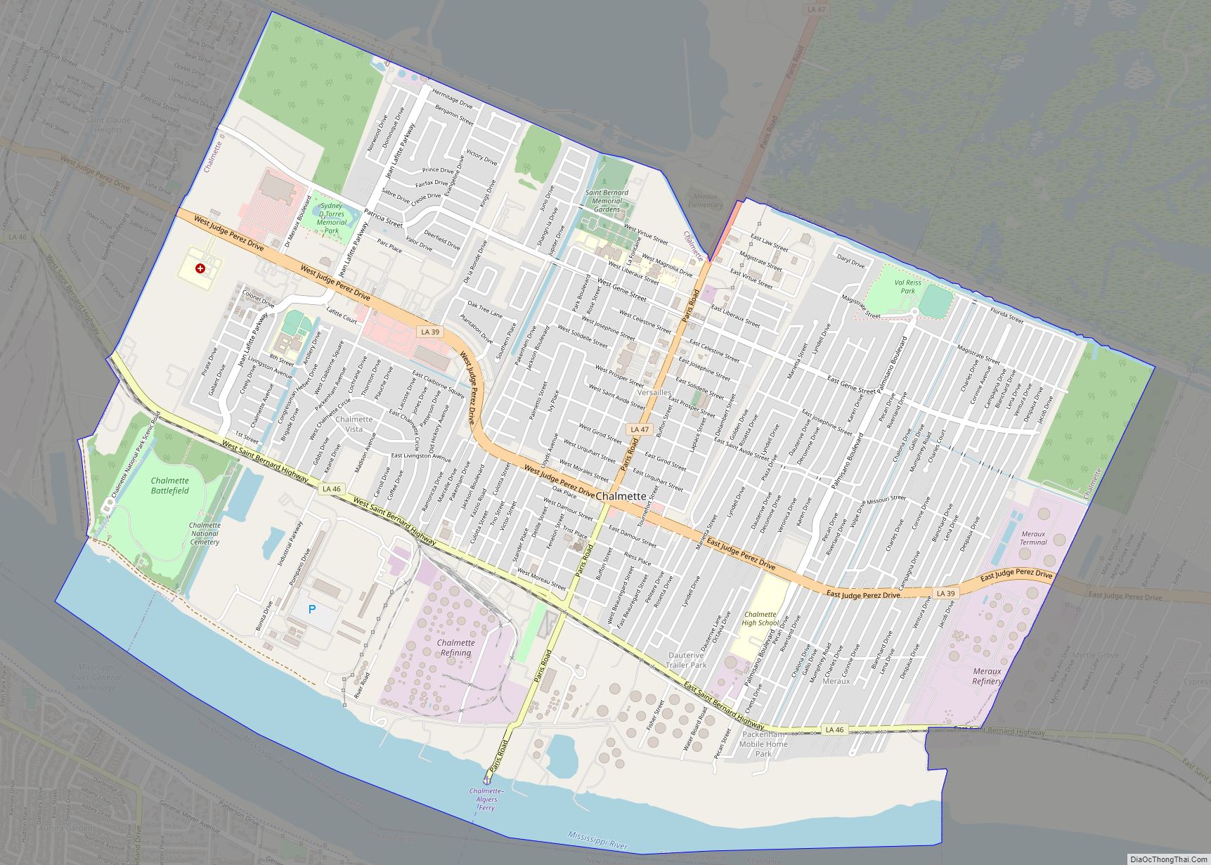 Map of Chalmette CDP