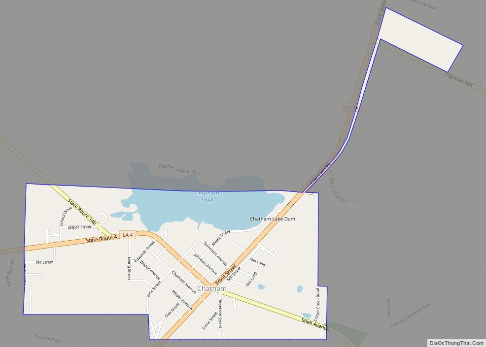 Map of Chatham town, Louisiana