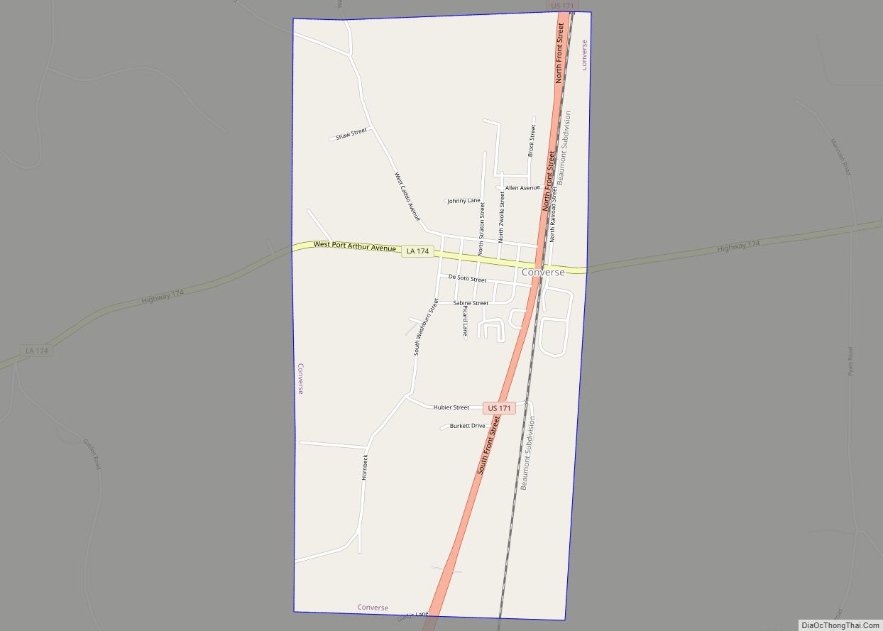 Map of Converse village, Louisiana