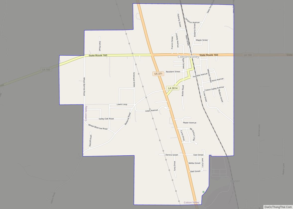 Map of Cotton Valley town