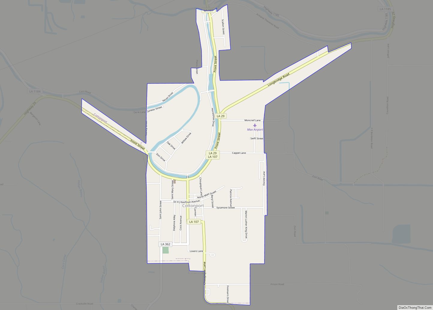 Map of Cottonport town