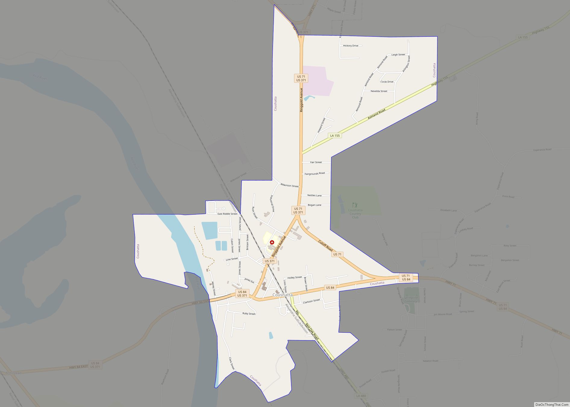 Map of Coushatta town