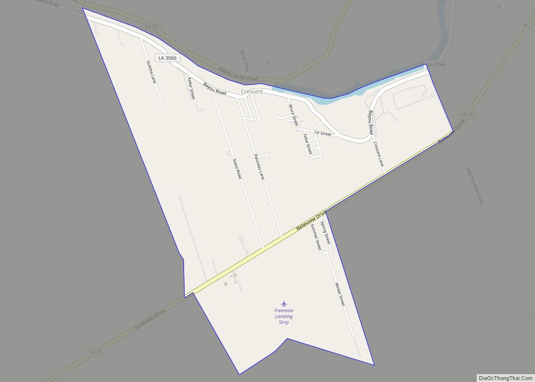 Map of Crescent CDP, Louisiana