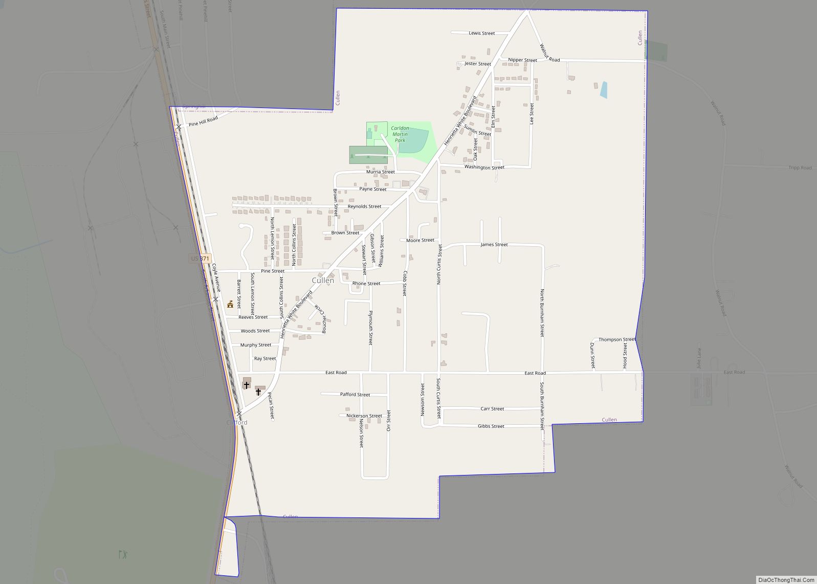 Map of Cullen town