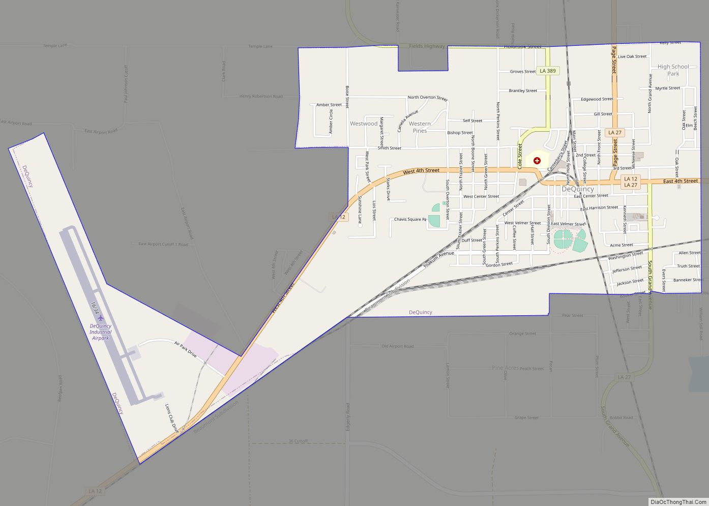 Map of DeQuincy city