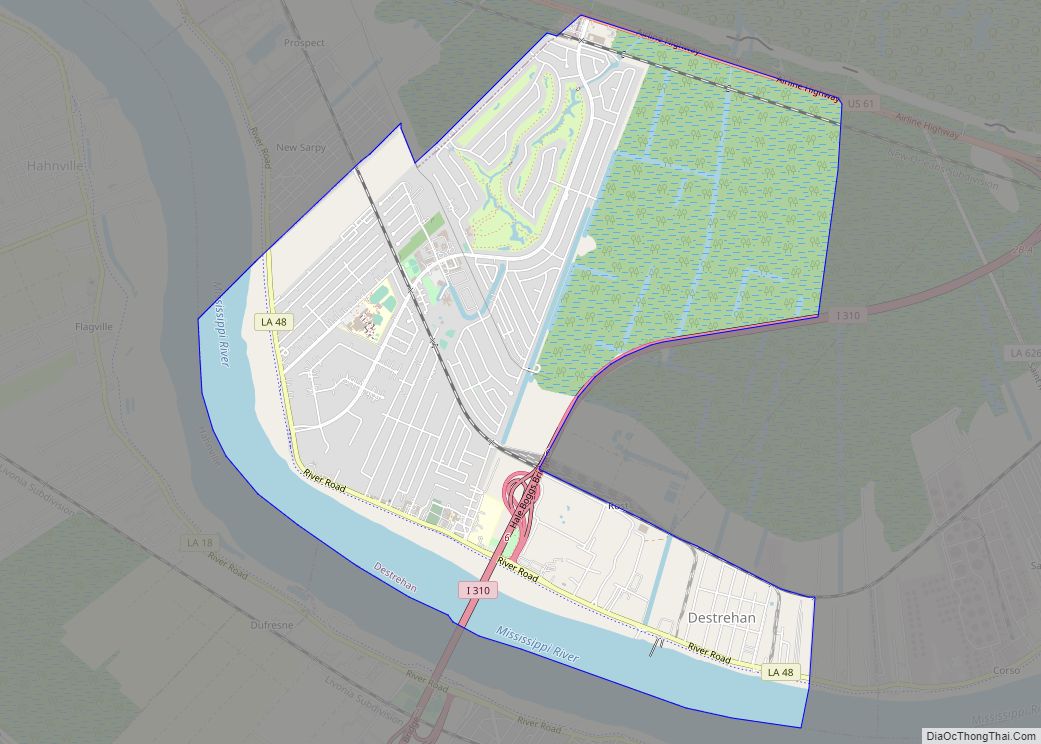 Map of Destrehan CDP