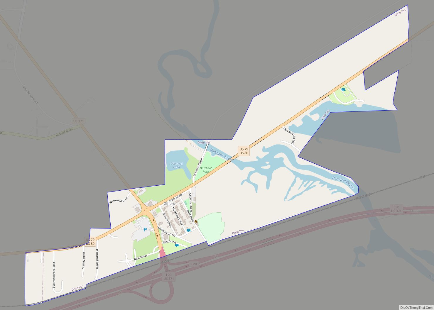 Map of Dixie Inn village