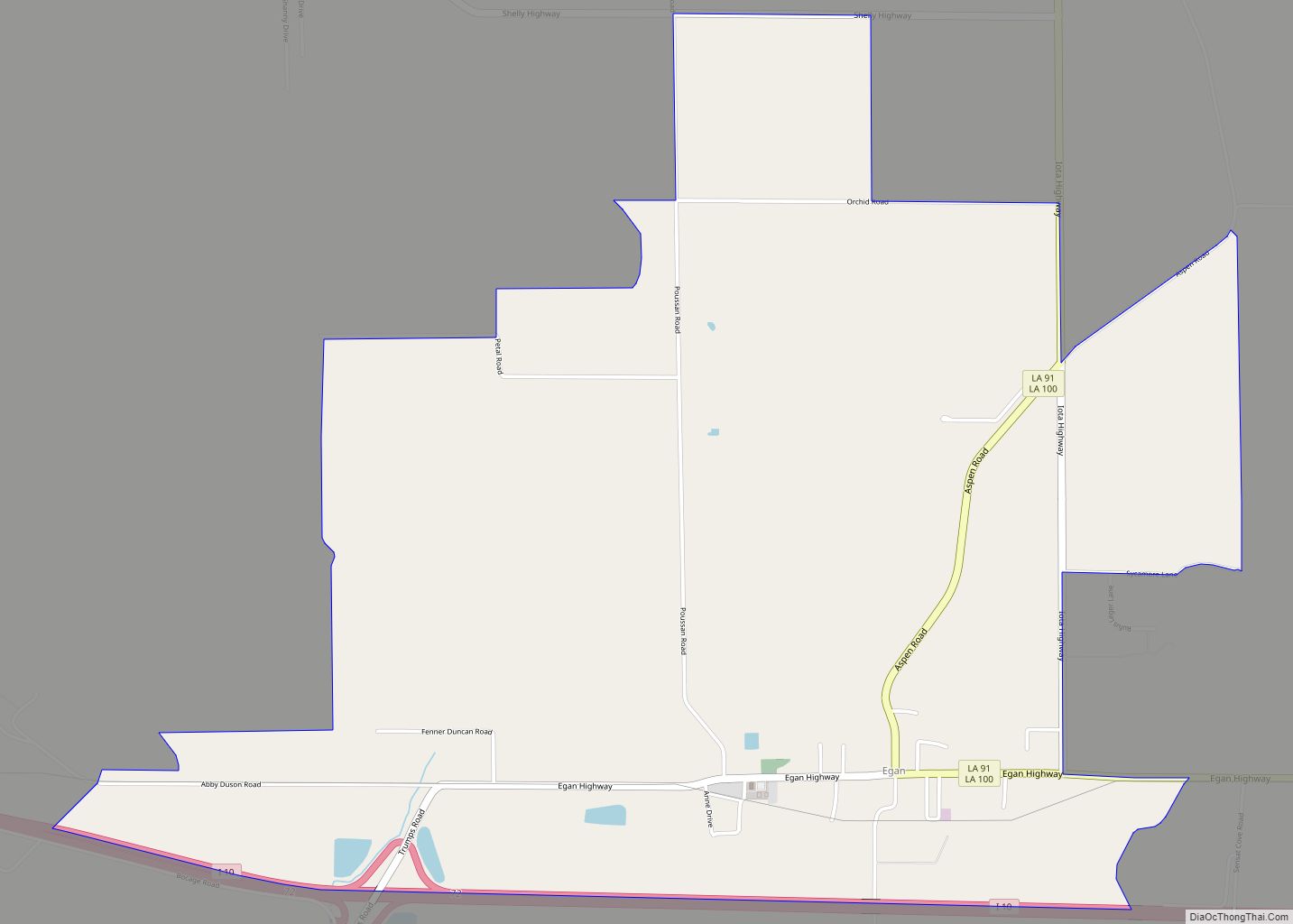 Map of Egan CDP, Louisiana