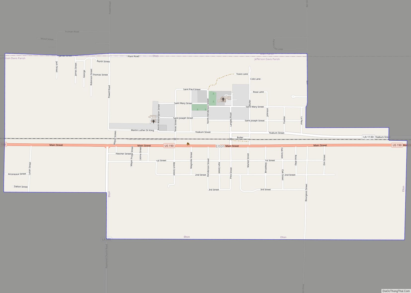 Map of Elton town