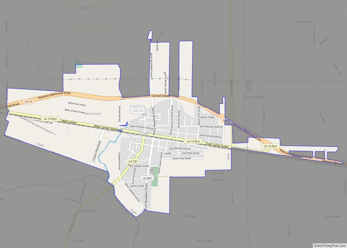 Map of Erath town