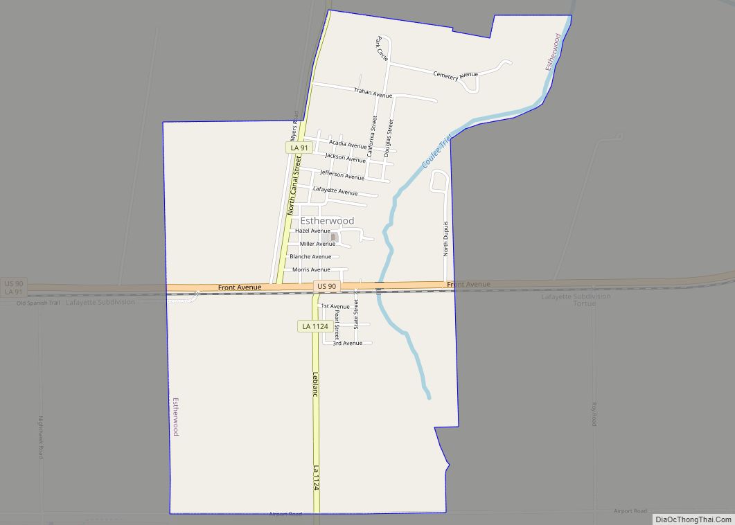 Map of Estherwood village