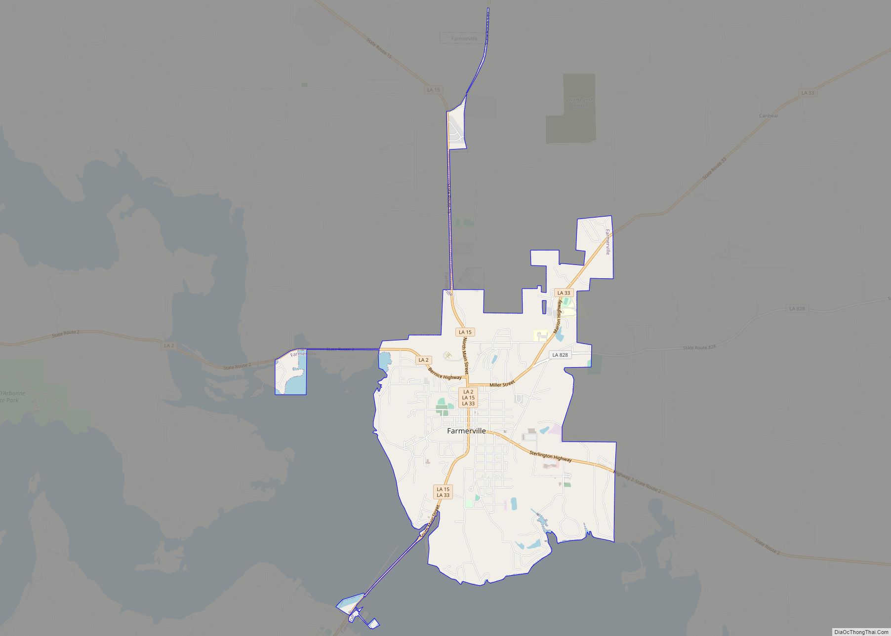 Map Of Farmerville Town   Farmerville 