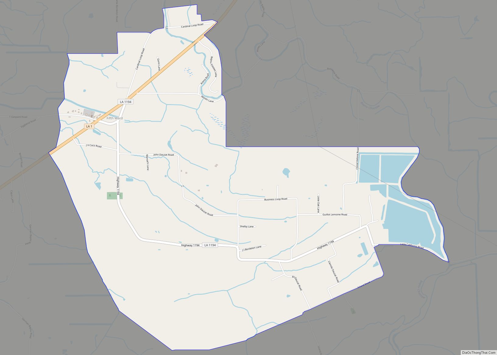 Map of Fifth Ward CDP