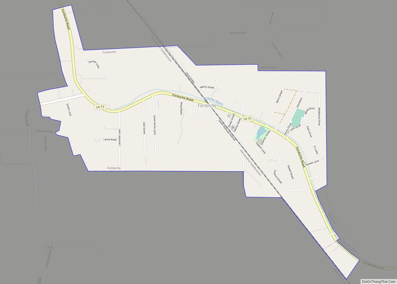 Map of Fordoche town