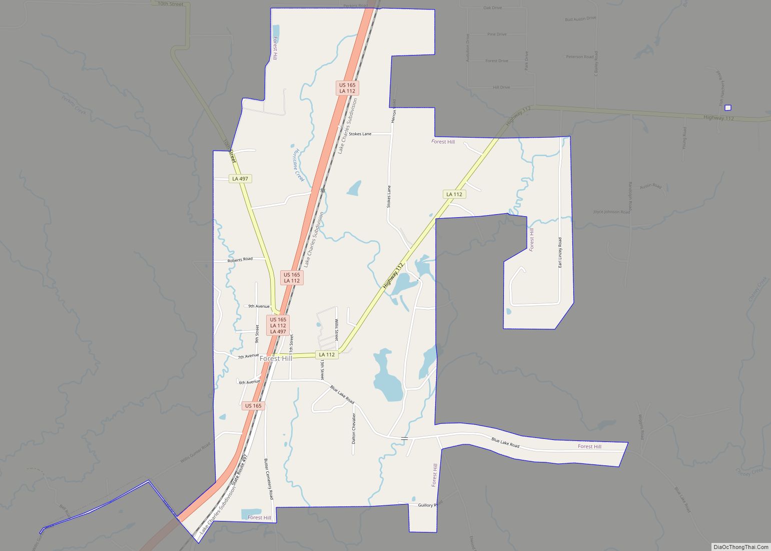 Map of Forest Hill village