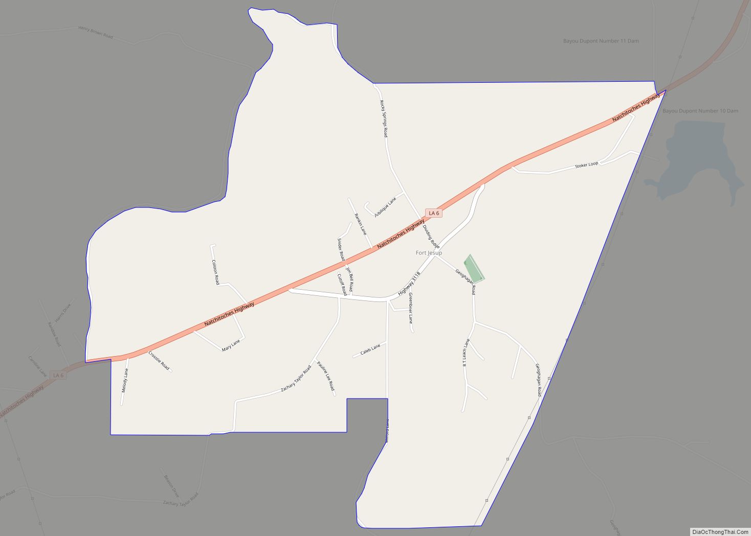 Map of Fort Jesup CDP