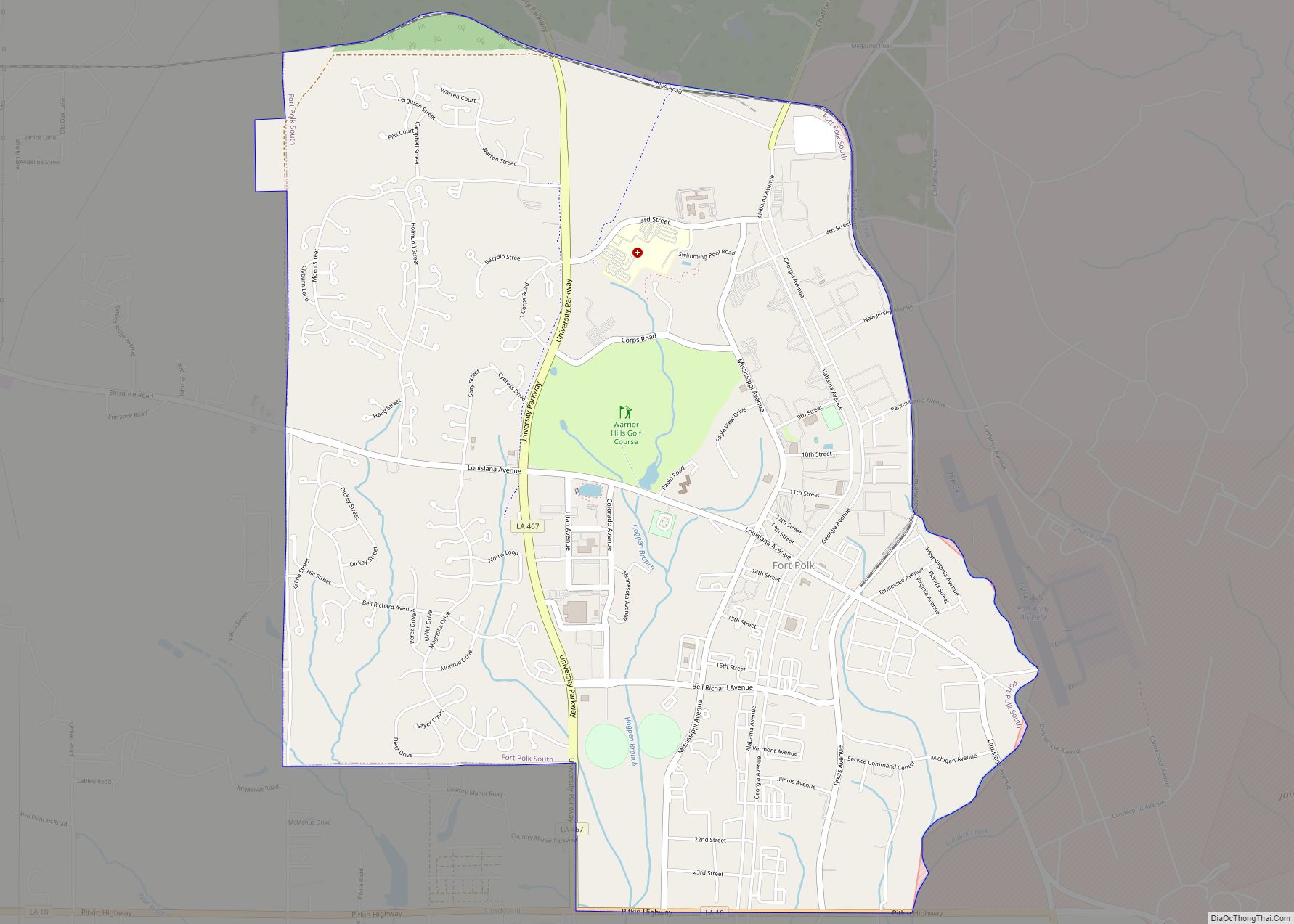 Map of Fort Polk South CDP