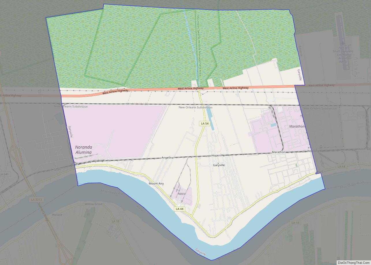 Map of Garyville CDP