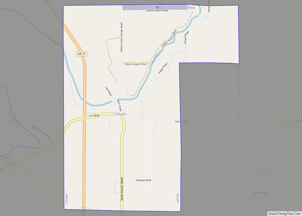 Map of Gilliam village