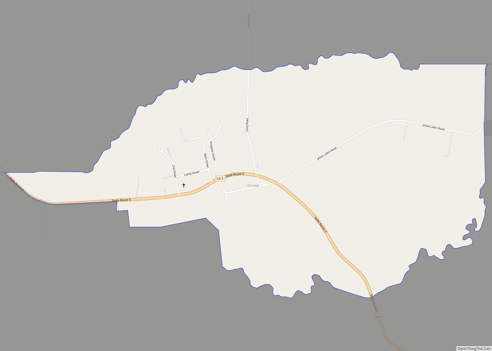 Map of Gloster CDP, Louisiana