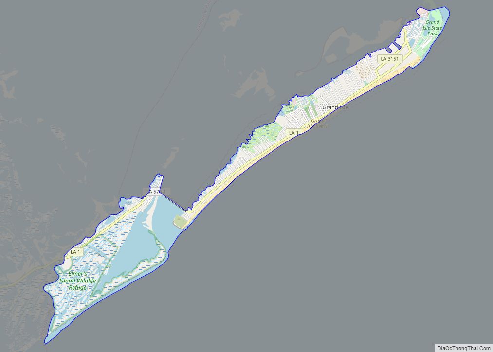 Map of Grand Isle town