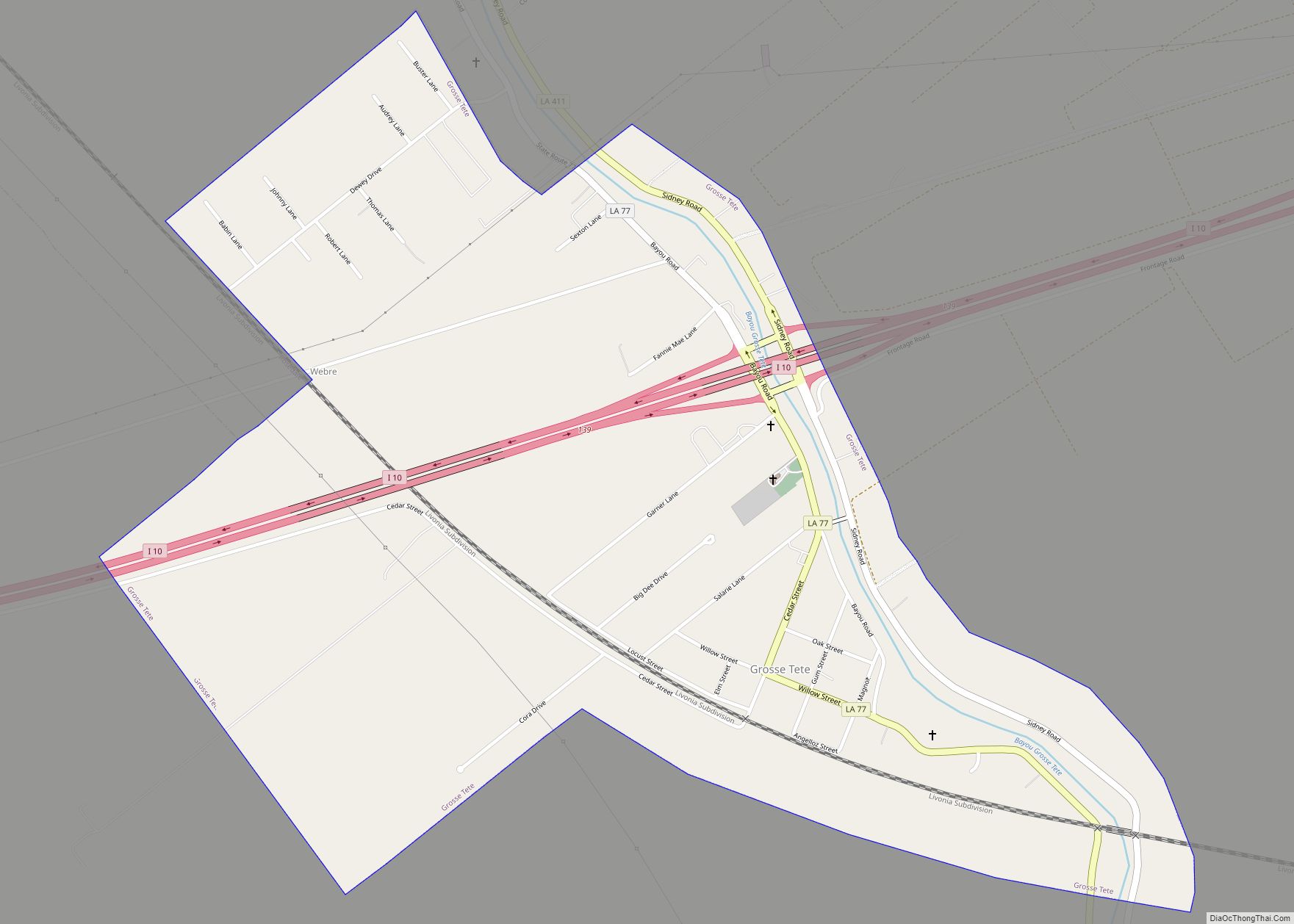 Map of Grosse Tete village