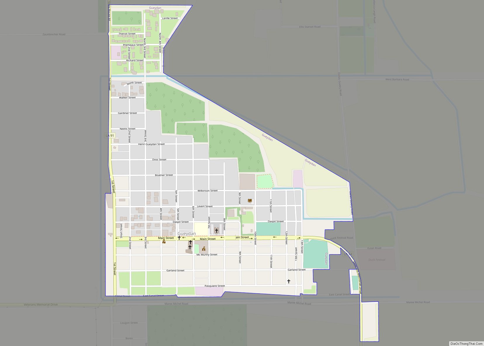 Map of Gueydan town