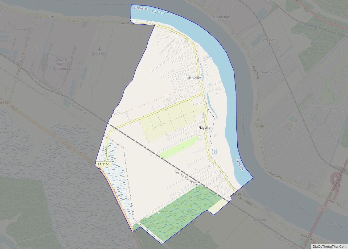 Map of Hahnville CDP