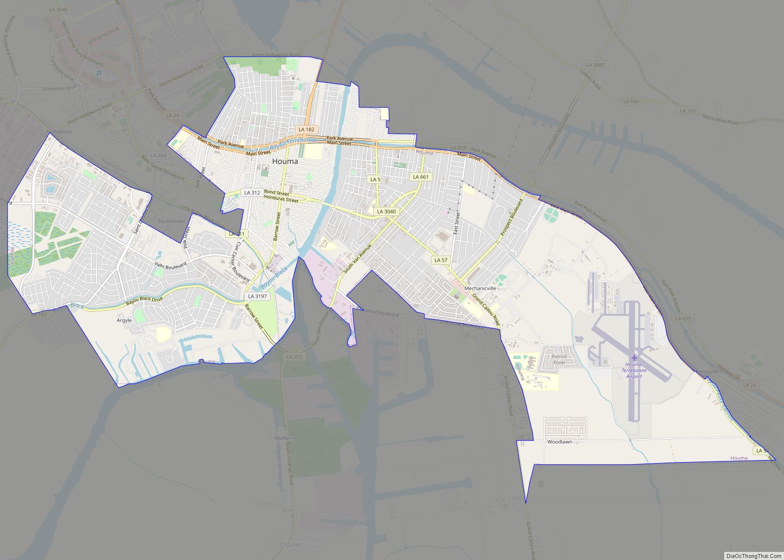 Map of Houma city