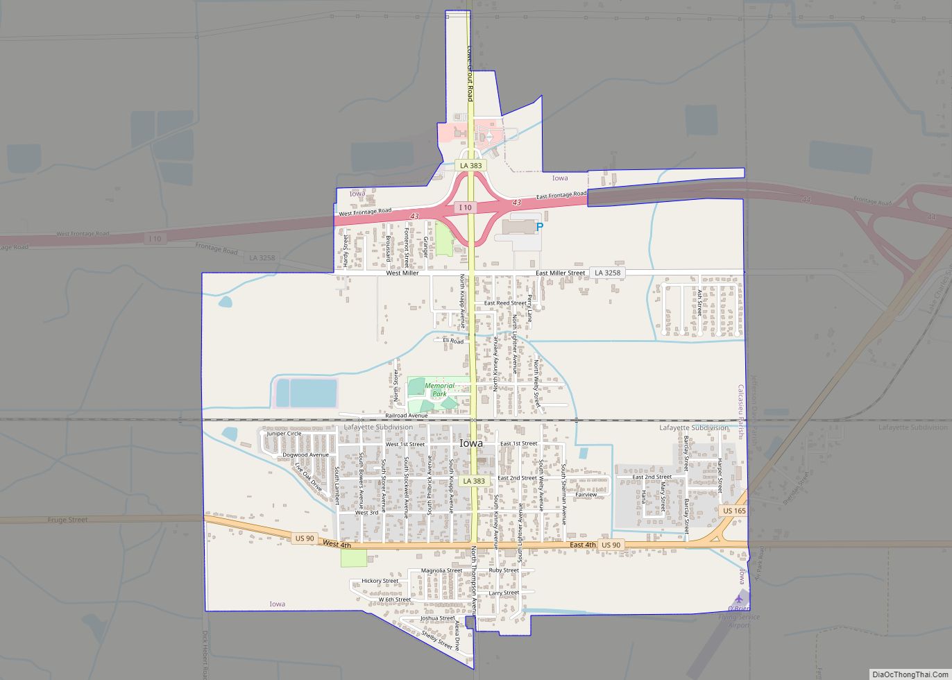 Map of Iowa town