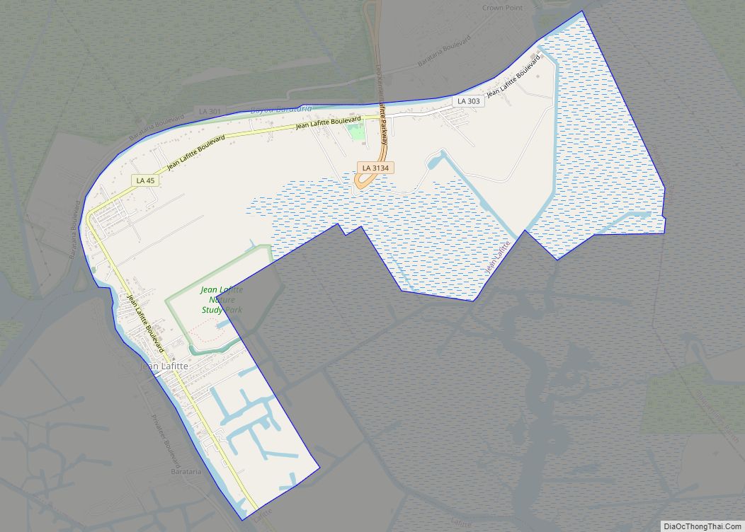 Map of Jean Lafitte town