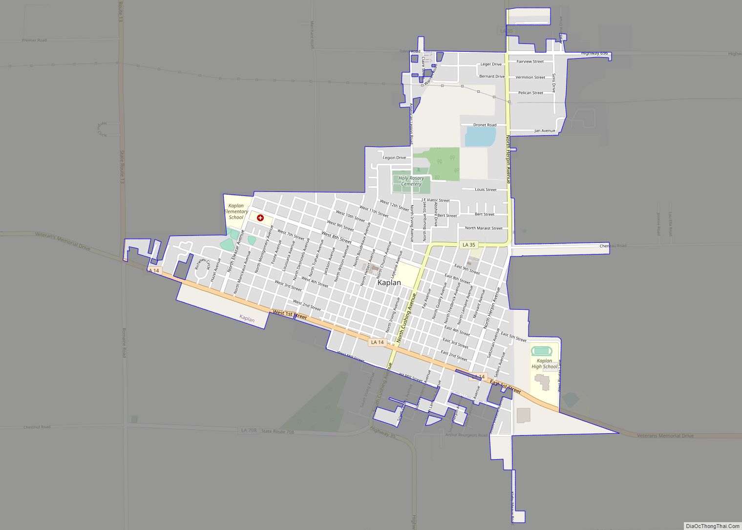 Map of Kaplan city