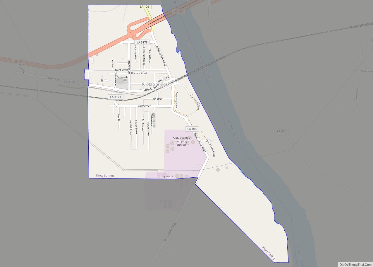 Map of Krotz Springs town