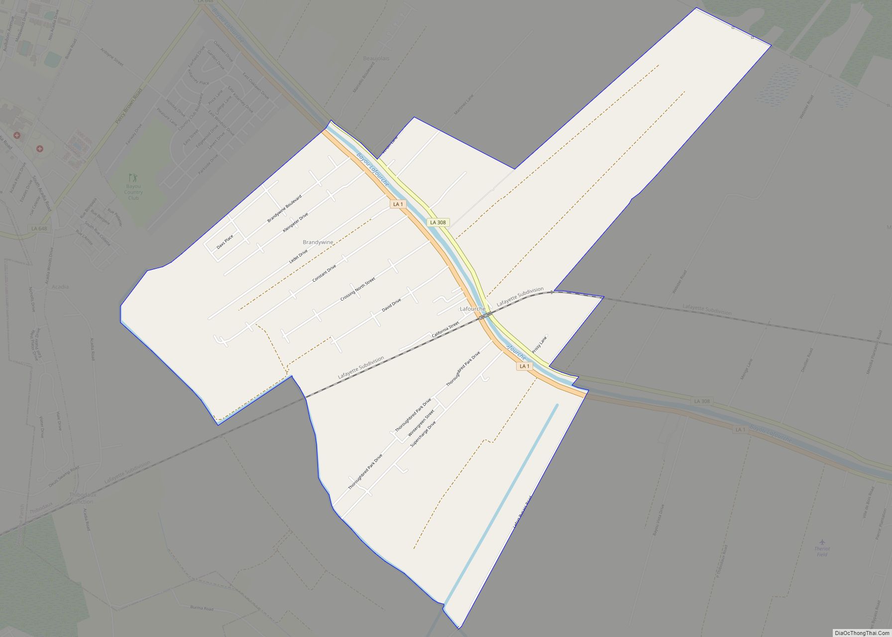 Map of Lafourche Crossing CDP