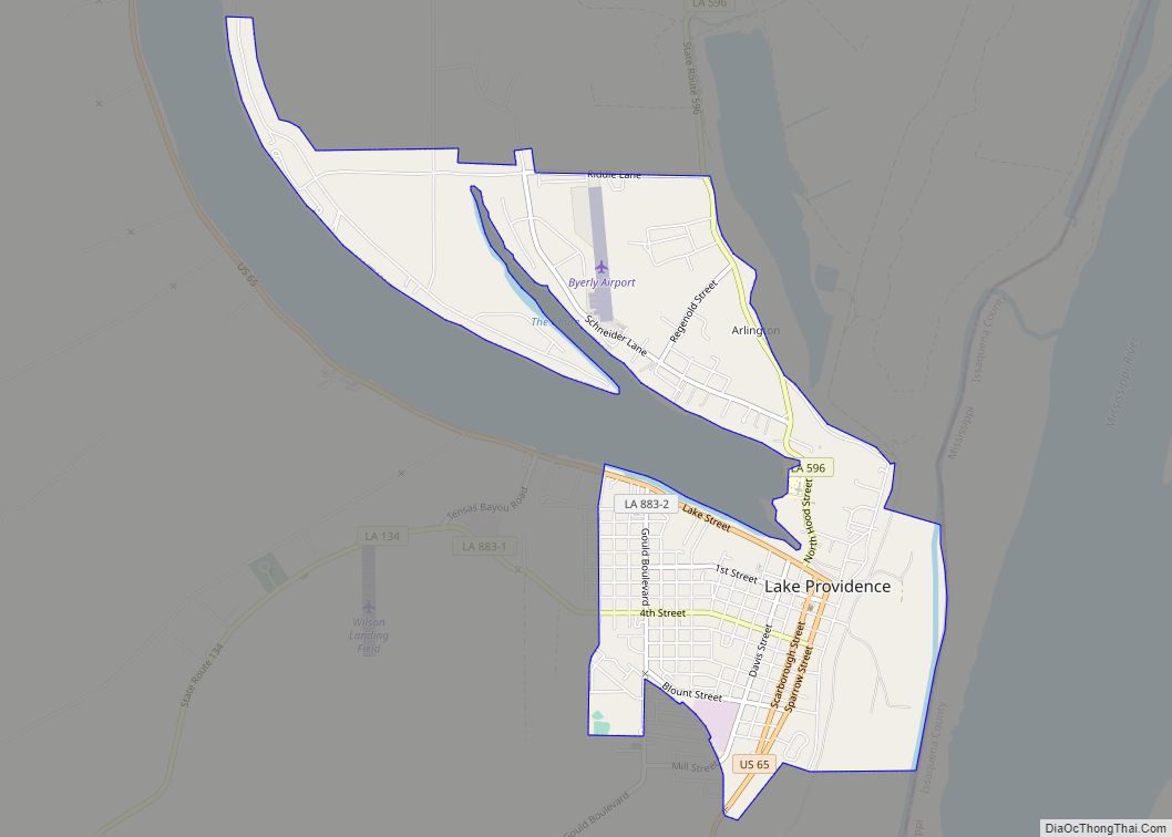 Map of Lake Providence town