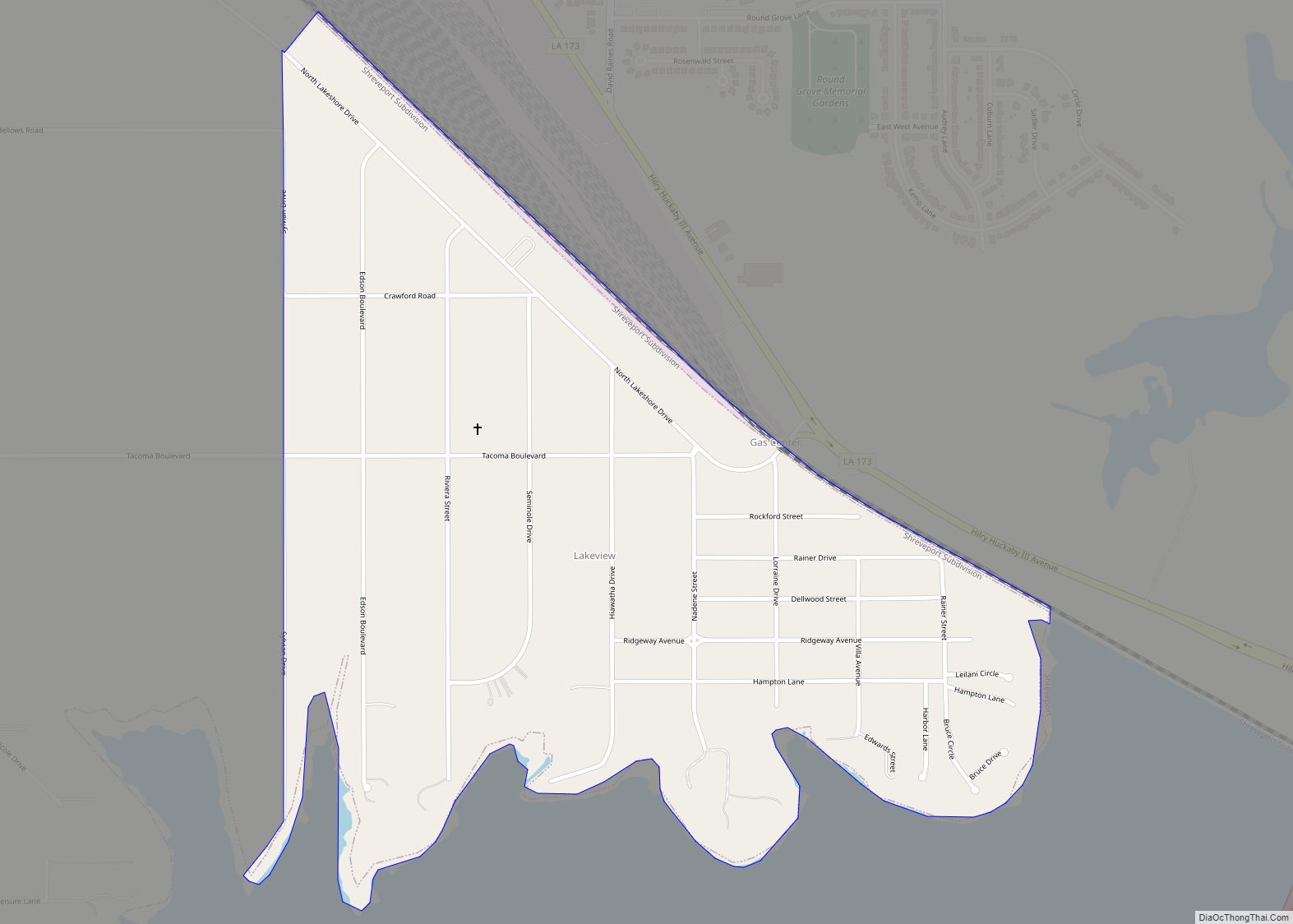 Map of Lakeview CDP, Louisiana