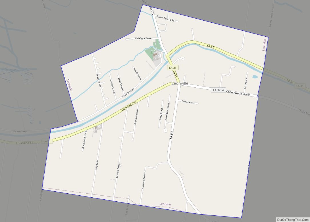 Map of Leonville town