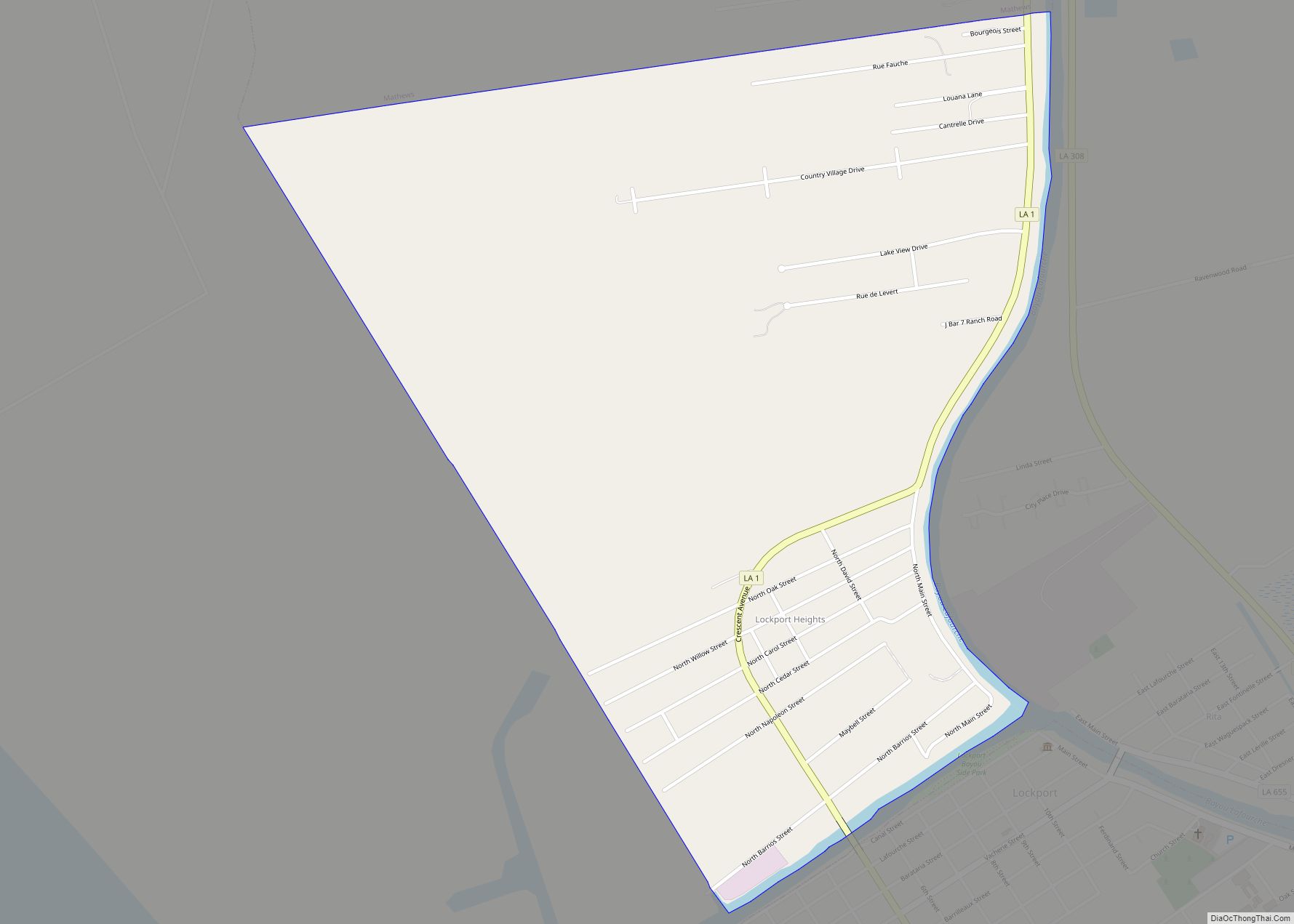 Map of Lockport Heights CDP