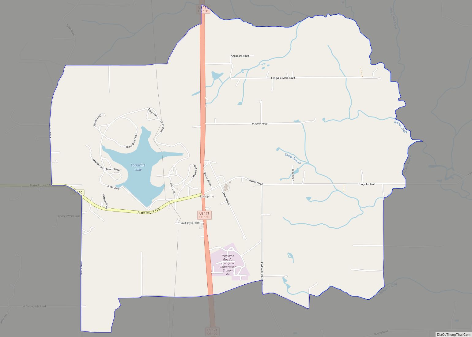 Map of Longville CDP, Louisiana