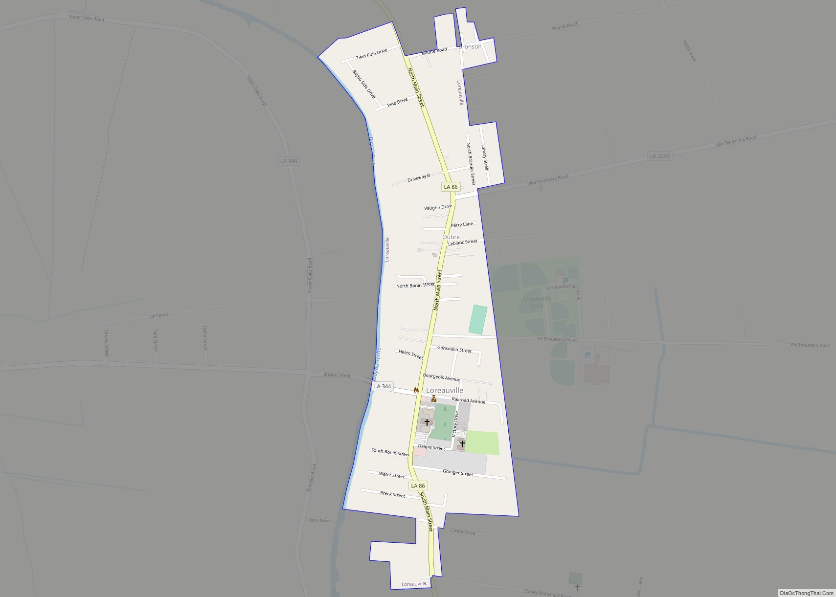 Map of Loreauville village