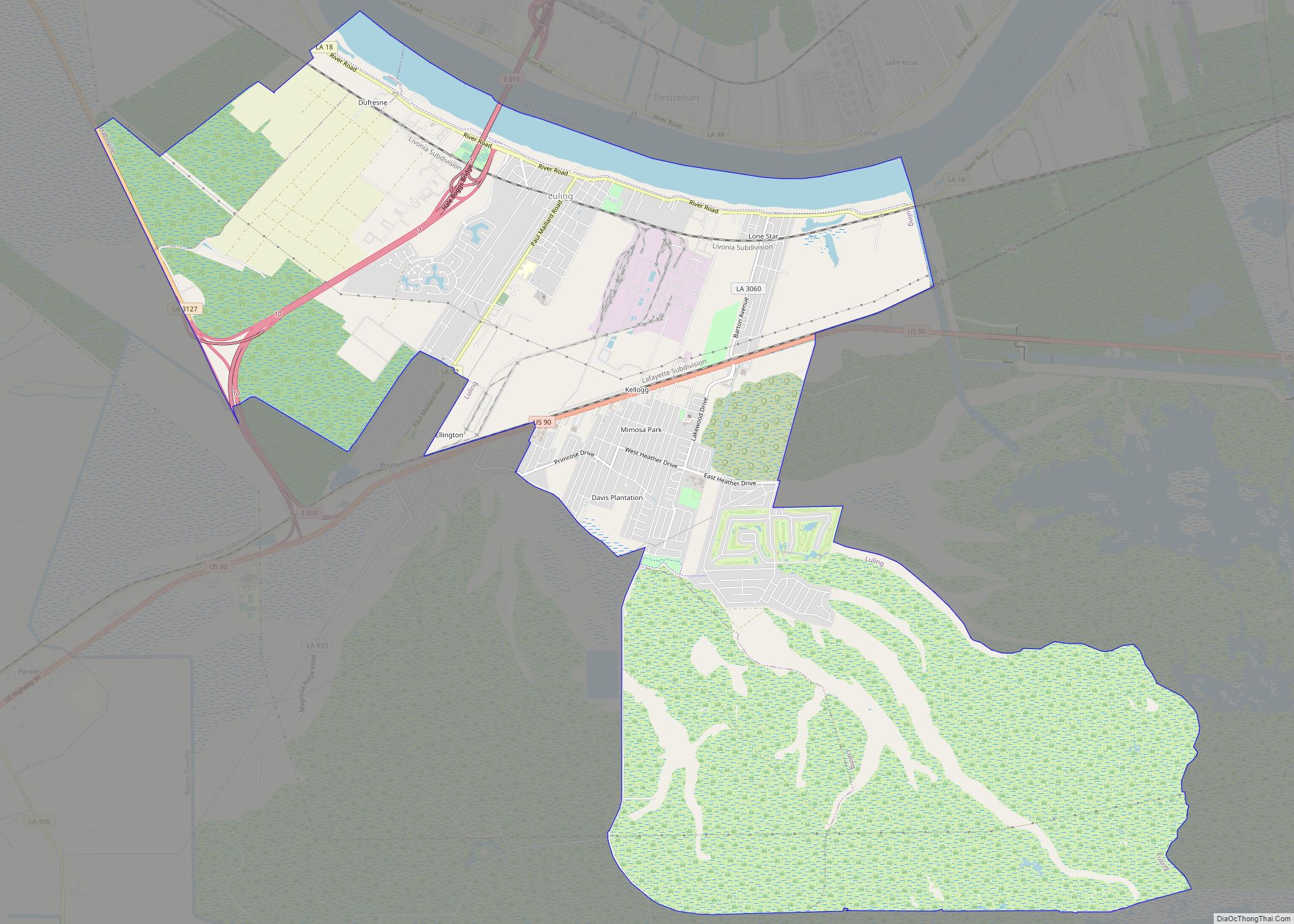 Map of Luling CDP